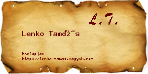 Lenko Tamás névjegykártya
